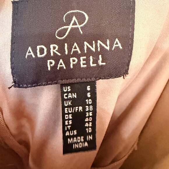 Adrianna Papell Beaded Cocktail Dress – Size 6 – Nude & Silver - Picture 7 of 9
